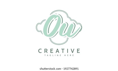 OU Initials, handwriting logo vector