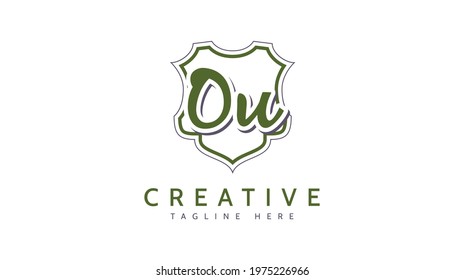 OU Initials, handwriting logo vector