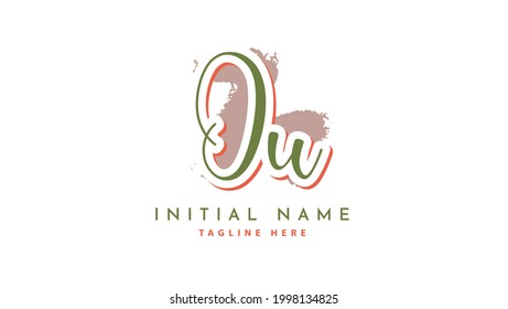 OU Initials, handwriting logo vector