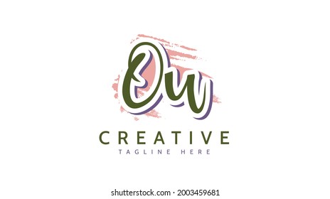 OU Initials, handwriting logo vector