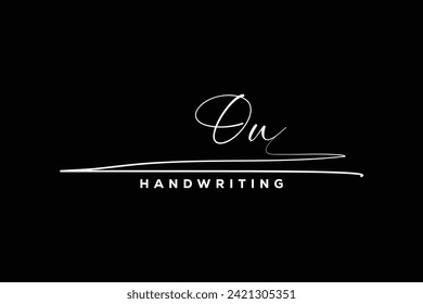 OU initials Handwriting signature logo. OU Hand drawn Calligraphy lettering Vector. OU letter real estate, beauty, photography letter logo design.