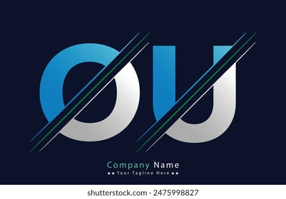 OU letter colorful logo in the circle. Vector Logo Illustration.