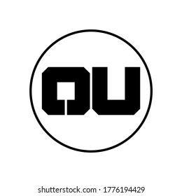 OU Letter Logo Design With Simple style