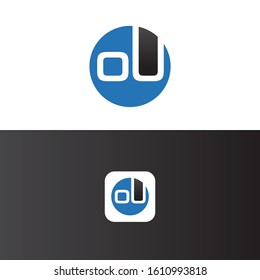 OU Letter Logo Design Template Vector