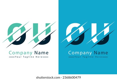 OU Letter Logo Vector Design Concept Elements