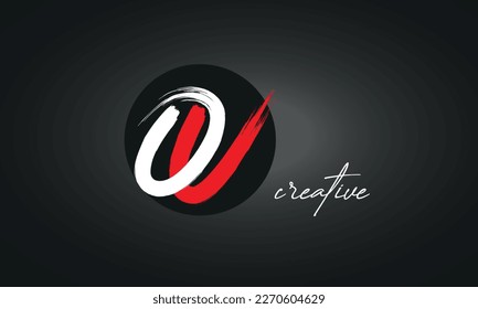 OU Letters Brush Paint Logo icon, Elegant Vector Design