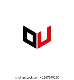 OU Logo Letter Initial With Red and Black Colors