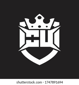 OU Logo monogram isolated with shield and crown design template