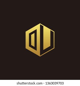 OU Logo Monogram with Negative space gold colors