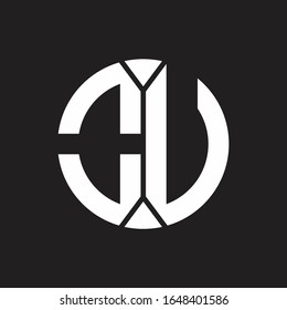 OU Logo monogram with piece circle ribbon style