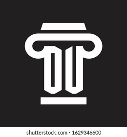 OU Logo monogram with pillar style design template