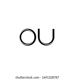 OU Logo monogram with slice rounded modern design template isolated on white background