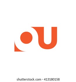 OU Logo. Vector Graphic Branding Letter Element. White Background