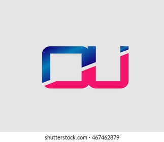 OU Logo. Vector Graphic Branding Letter Element
