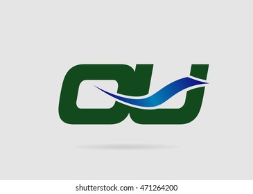 OU Logo. Vector Graphic Branding Letter Element
