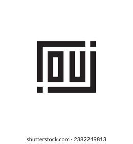 OU minimalist geometric symbol logo in high quality professional design that will print well across any print media