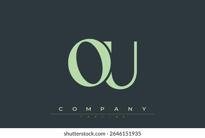Design do logotipo das iniciais modernas da UO. Logotipo de marca com iniciais estilizadas apresentando design arrojado e estética moderna. Ideal para profissionais de marca de negócios ou projetos criativos com foco em minimalista