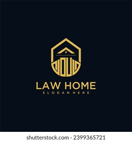 OU monogram initial logo for lawhome with shape home design