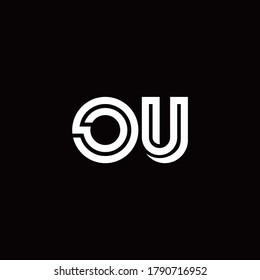 OU monogram logo with abstract line design template