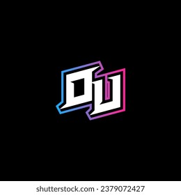 OU monogram logo design with abstract shape concept in vector