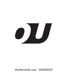 OU negative space letter logo