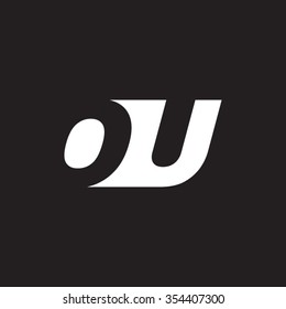 OU negative space letter logo black background