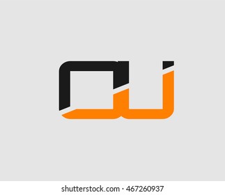 OU negative space letter logo
