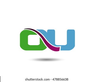 OU negative space letter logo
