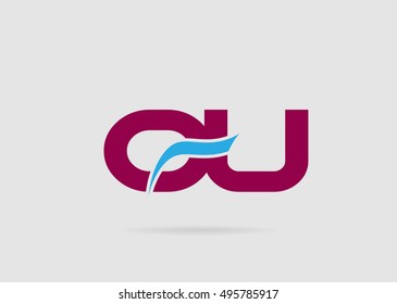 OU negative space letter logo
