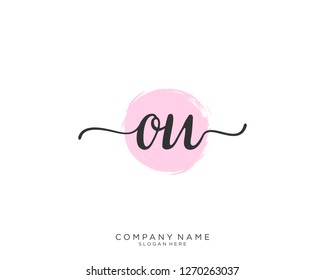 OU O U Initial handwriting logo vector