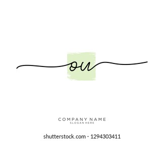 OU O U Initial handwriting logo template