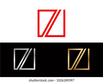 OU square shape red silver gold vector design