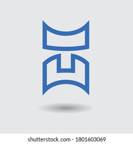 OU T Letter initial based Logo Design in Blue Colors. Creative Modern Letters Vector Icon Logo idea Illustration.