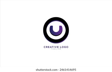 OU UO Abstract initial monogram letter alphabet logo design