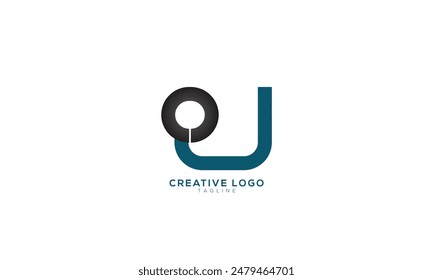 OU UO Abstract initial monogram letter alphabet logo design