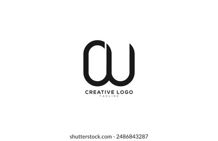 OU UO Abstract initial monogram letter alphabet logo design