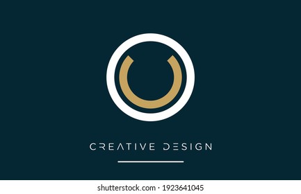 OU or UO Alphabet Letters Abstract Icon Logo Monogram