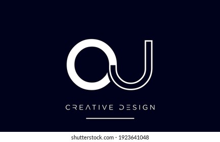 OU or UO Alphabet Letters Abstract Icon Logo Monogram