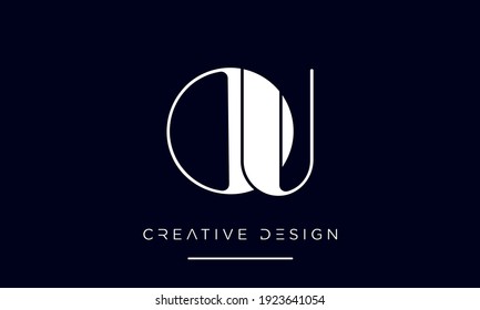 OU or UO Alphabet Letters Abstract Icon Logo Monogram