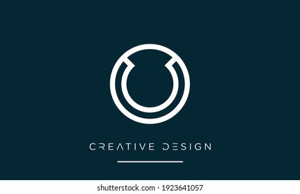 OU or UO Alphabet Letters Abstract Icon Logo Monogram