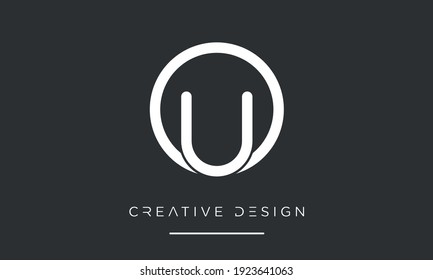 OU or UO Alphabet Letters Abstract Icon Logo Monogram