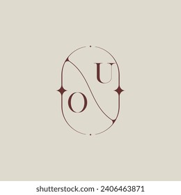 OU wedding classic in elegant monogram with high quality professional design that will print well