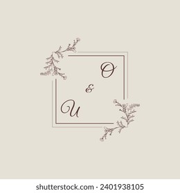 OU wedding line square monogram with high quality professional design that will print well