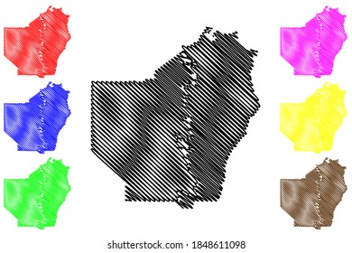 Ouachita County, Louisiana (U.S. County, United States Of America, USA, U.S., US) Map Vector Illustration, Scribble Sketch Ouachita Parish Map