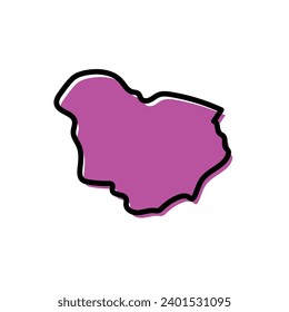 Mapa de vectores de la región de Ouaddai en Chad.