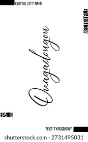 Ouagadougou - Capital Cidade Nome Cursiva Caligrafia Texto Decorativo Design Vetor Elemento