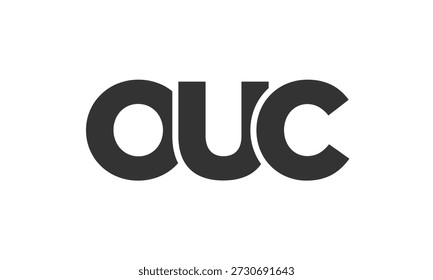 OUC logo design template with strong and modern bold text. Initial based vector logotype featuring simple and minimal typography. Trendy company identity ideal for businesses brand presence.