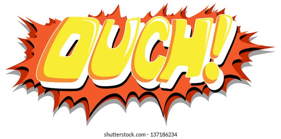 Ouch - Comic Expression Vector Text