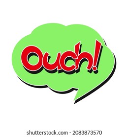 OUCH Comic-Text. Pop Art Stil. Vektorgrafik.