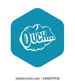Ouch, speech cloud icon. Simple illustration of Ouch, speech cloud vector icon for web